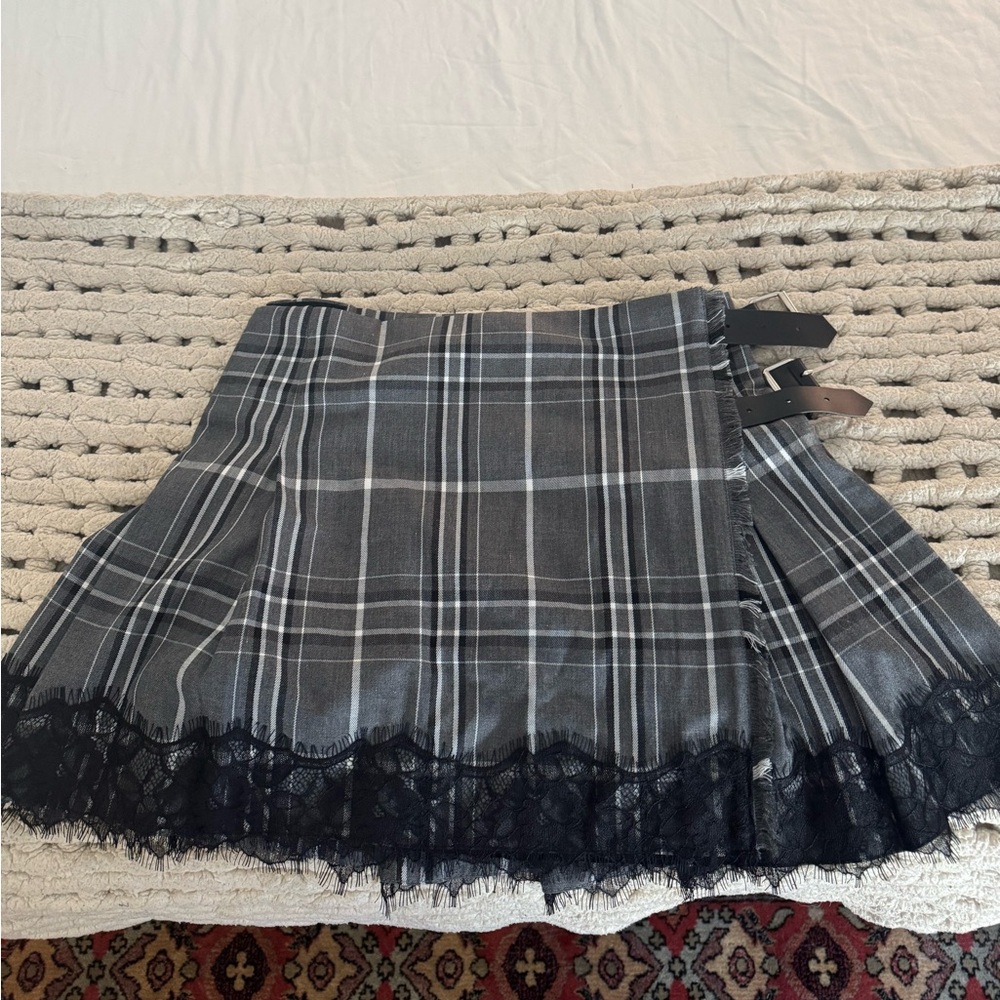 Lilly Sisto for Gianni Bini Gray Plaid Skirt